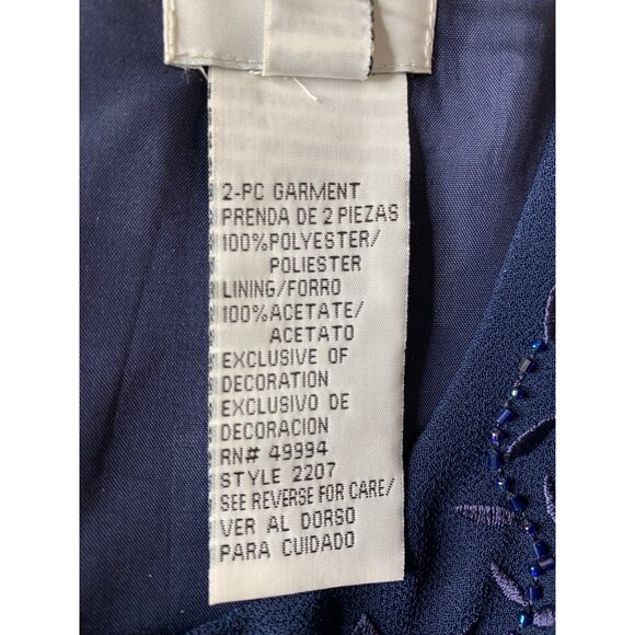 Size 10 R&M Richards 2-Piece Navy Gown & Sheer Jacket Mother of Bride NWT 8555 - Picture 4 of 13